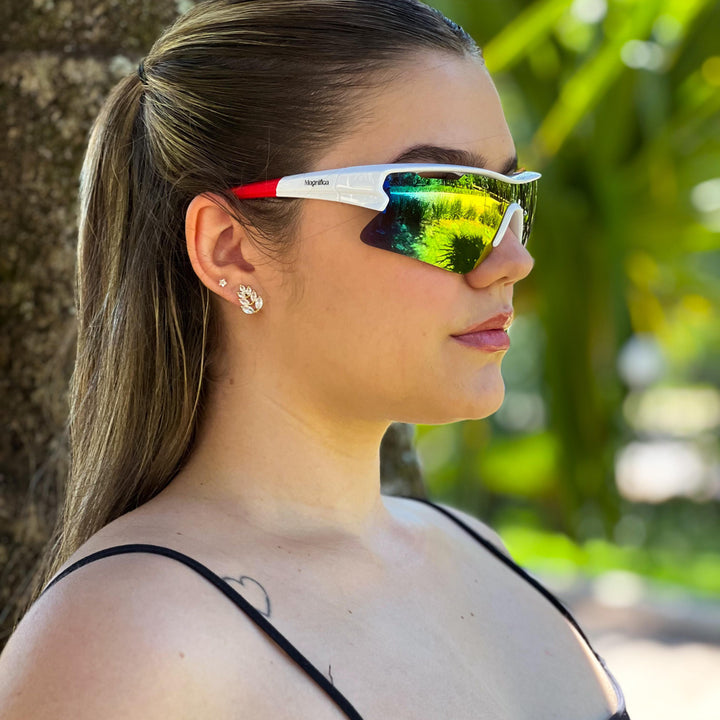 Óculos de Sol Pulse Branco e Vermelho